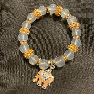 Beaded Bracelet with Elephant Charm